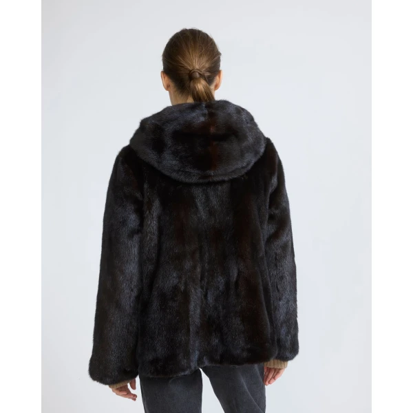 Yves Salomon Reversible Water-Repellent Hooded Jacket with Mink Fur in Black | Jackets | Luxury Shoes 