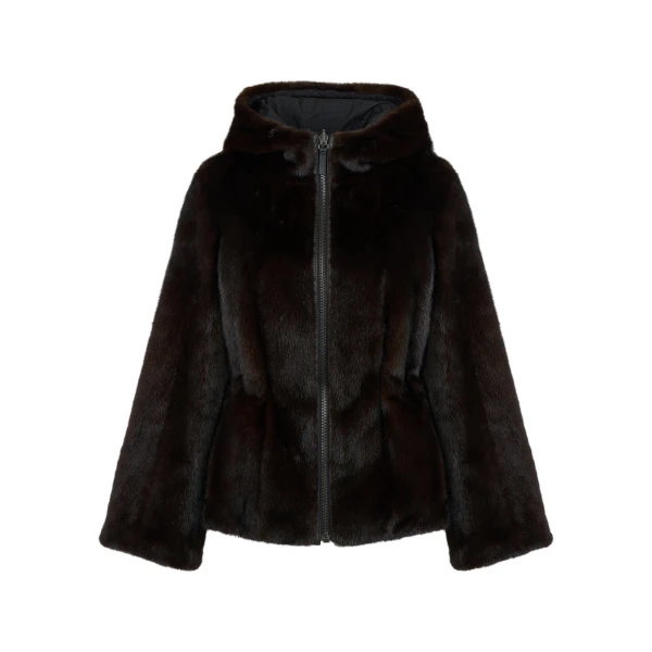 Yves Salomon Reversible Water-Repellent Hooded Jacket with Mink Fur in Black | Jackets | Luxury Shoes 