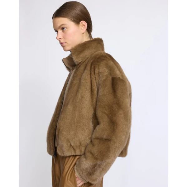Yves Salomon Reversible Water-Repellent Jacket with Mink Fur in Beige | Jackets | Luxury Shoes 