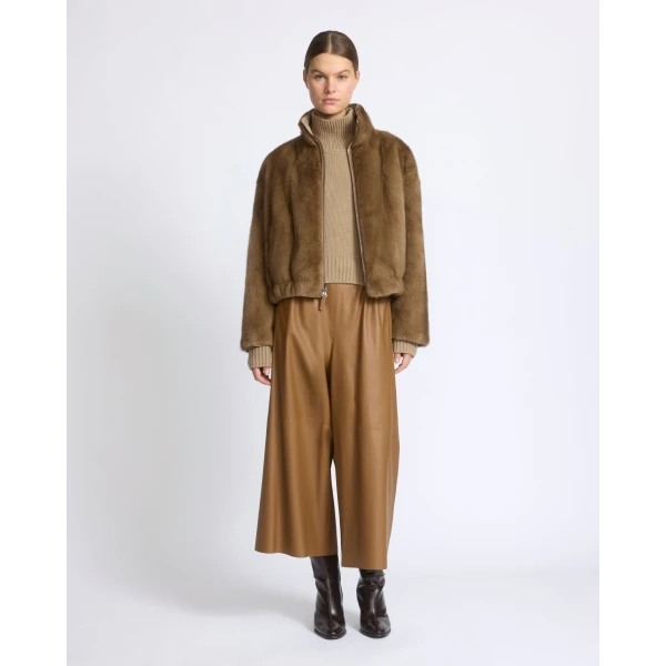 Yves Salomon Reversible Water-Repellent Jacket with Mink Fur in Beige | Jackets | Luxury Shoes 