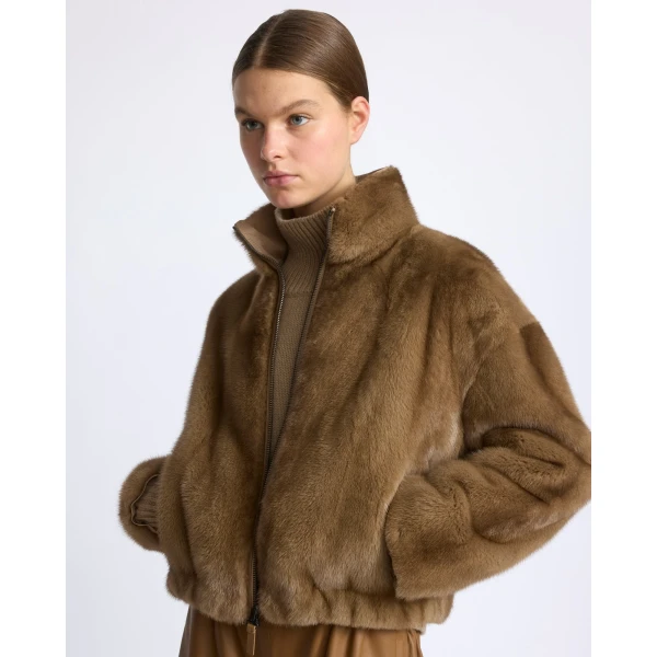 Yves Salomon Reversible Water-Repellent Jacket with Mink Fur in Beige | Jackets | Luxury Shoes 