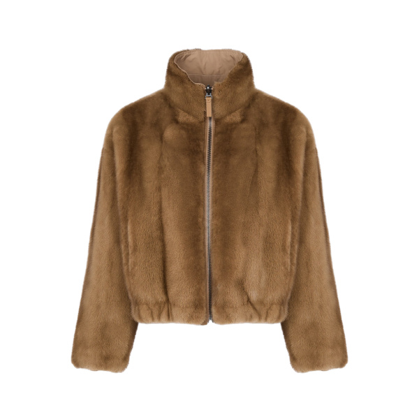 Yves Salomon Reversible Water-Repellent Jacket with Mink Fur in Beige | Women | Luxury Shoes 