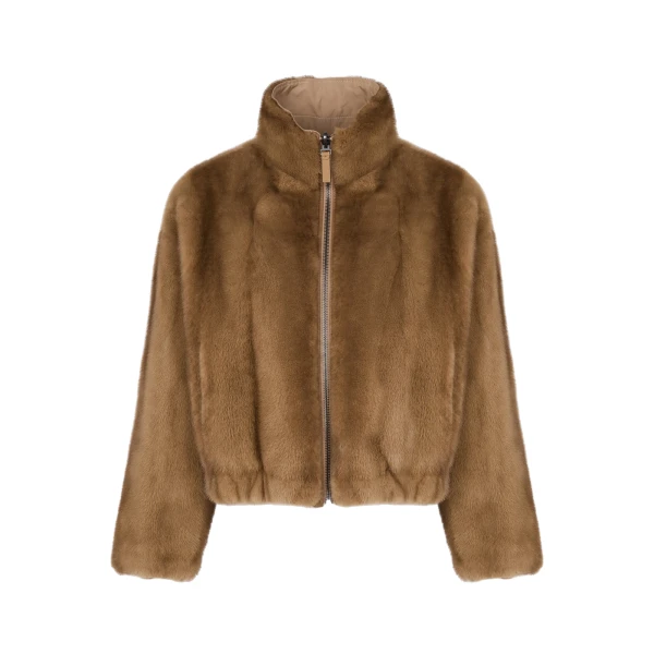 Yves Salomon Reversible Water-Repellent Jacket with Mink Fur in Beige | Women | Luxury Shoes 