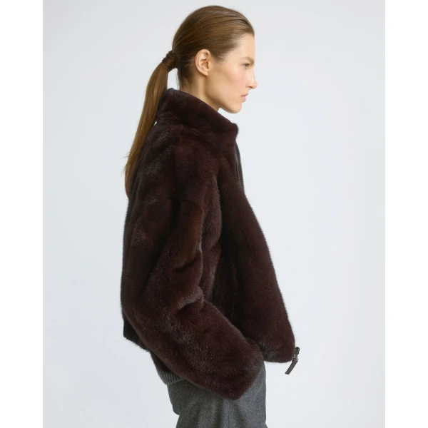 Yves Salomon Reversible Water-Repellent Jacket with Mink Fur in Deep Bordeaux | Jackets | Luxury Shoes 
