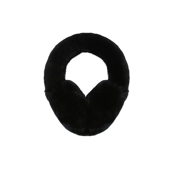 Rex Rabbit Fur Earmuffs in Black