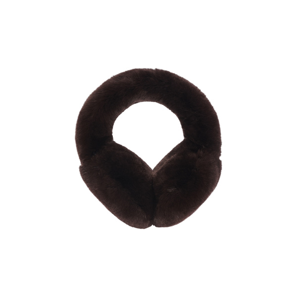 Yves Salomon Rex Rabbit Fur Earmuffs in Brown | Hats | Luxury Shoes 