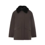 Yves Salomon Shirt-Collar Waterproof Parka with Lambskin Shearling in Dark Brown | Coats | Luxury Shoes 