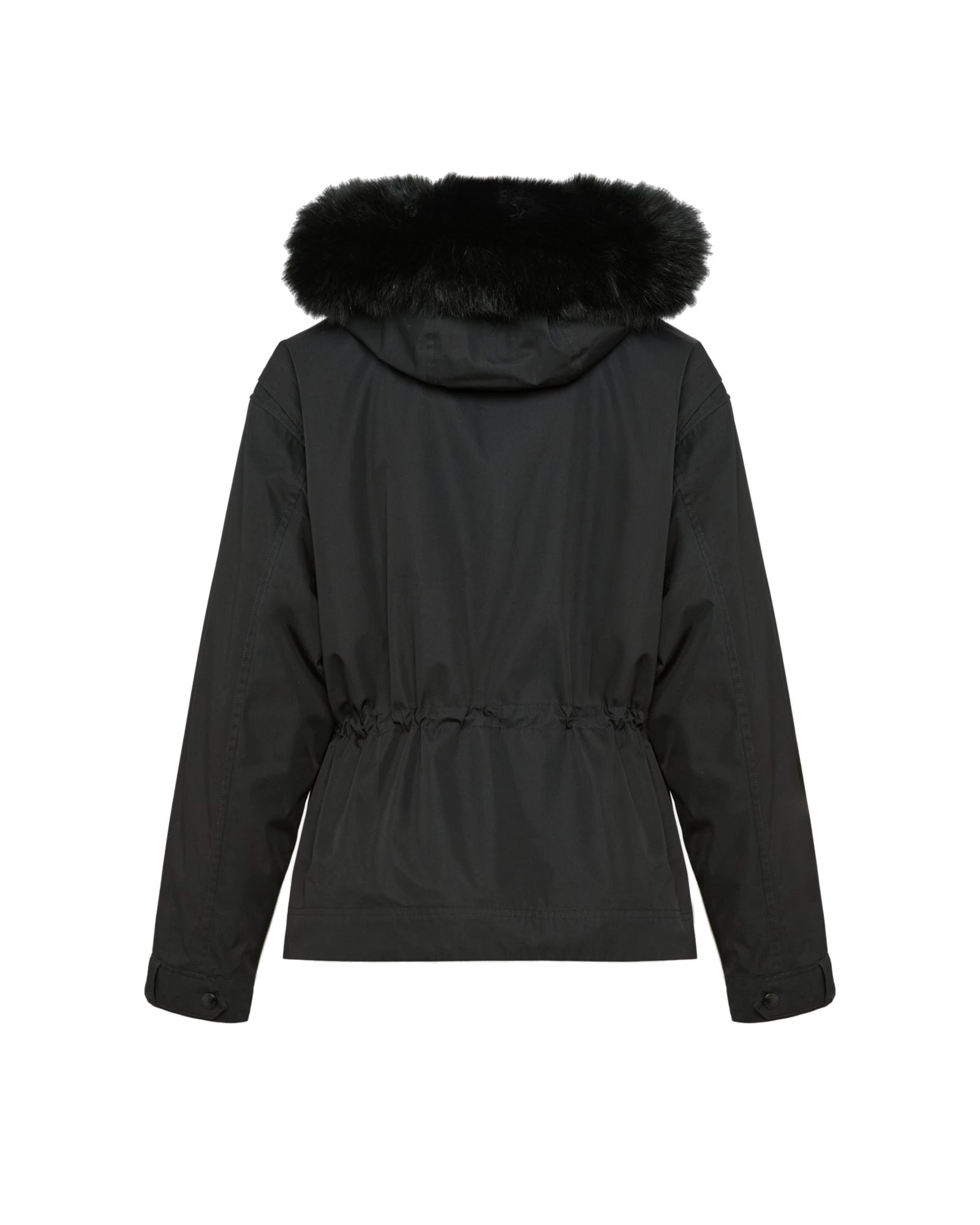 Yves Salomon Short Cotton Parka with Fox and Rabbit Fur in Black Yves Salomon Short Cotton Parka with Fox and Rabbit Fur in Black | Jackets | Luxury Shoes