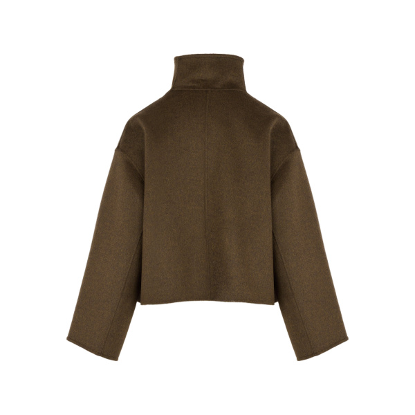 Yves Salomon Short Double-Sided Cashmere Wool Jacket with Lambskin Leather in Brown | Jackets | Luxury Shoes 