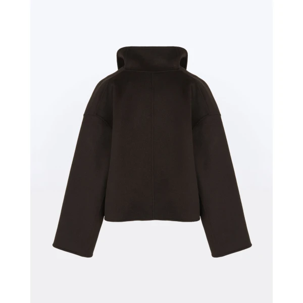 Yves Salomon Short Double-Sided Cashmere Wool Jacket with Lambskin Leather in Brown | Jackets | Luxury Shoes 