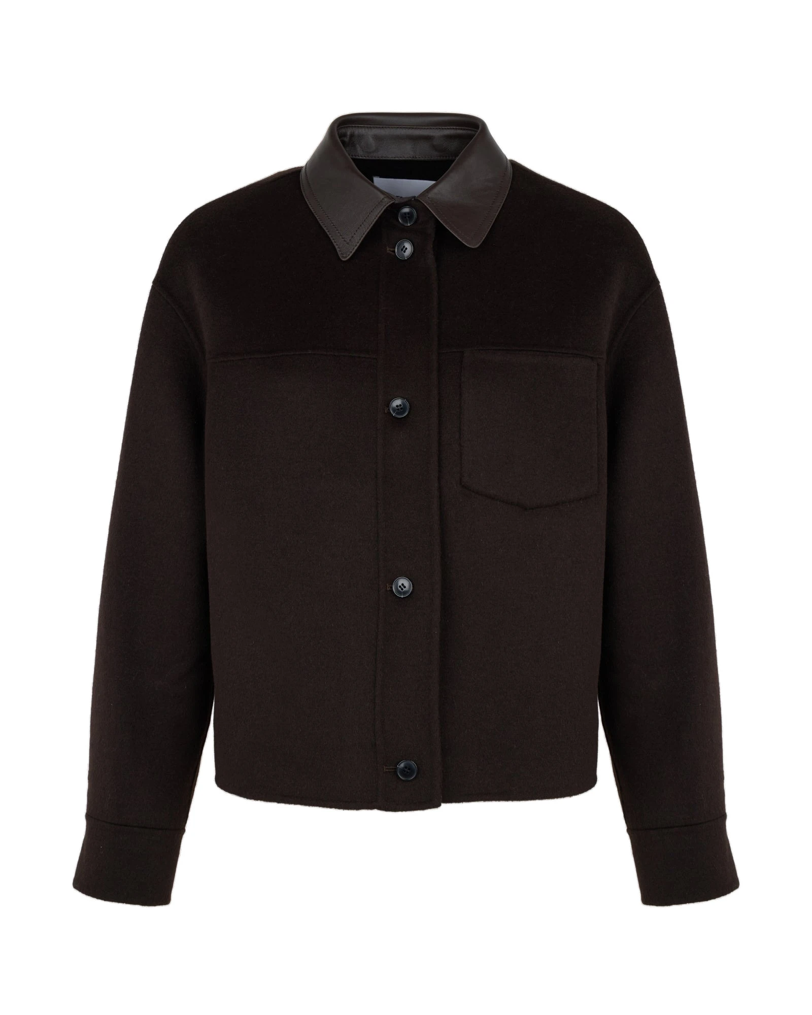 Yves Salomon Short Double-Sided Cashmere Wool Shirt in Brown Yves Salomon Short Double-Sided Cashmere Wool Shirt in Brown | Jackets | Luxury Shoes