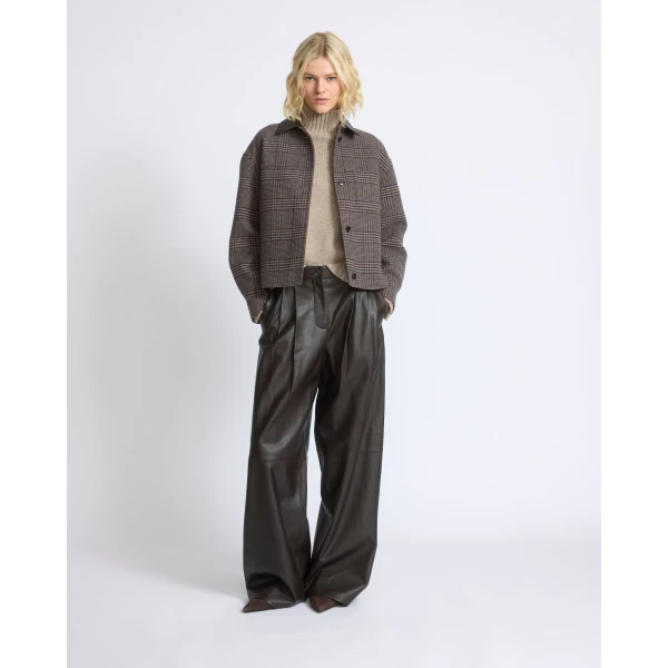 Yves Salomon Short Double-Sided Cashmere Wool Shirt in Russet | Jackets | Luxury Shoes 