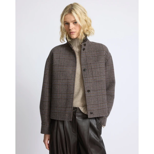 Yves Salomon Short Double-Sided Cashmere Wool Shirt in Russet | Jackets | Luxury Shoes 