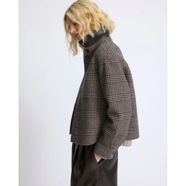 Yves Salomon Short Double-Sided Cashmere Wool Shirt in Russet | Jackets | Luxury Shoes 