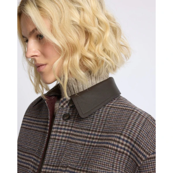 Yves Salomon Short Double-Sided Cashmere Wool Shirt in Russet | Jackets | Luxury Shoes 