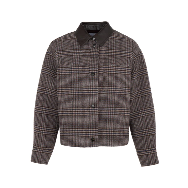 Short Double-Sided Cashmere Wool Shirt in Russet