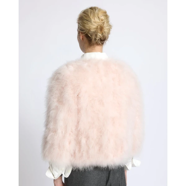 Yves Salomon Short Feather Jacket in Beige | Jackets | Luxury Shoes 