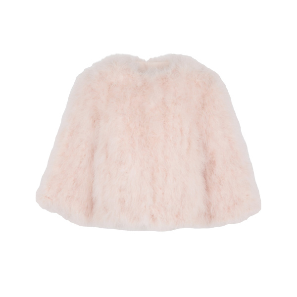 Yves Salomon Short Feather Jacket in Beige | Women | Luxury Shoes 