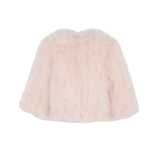 Yves Salomon Short Feather Jacket in Beige | Women | Luxury Shoes 