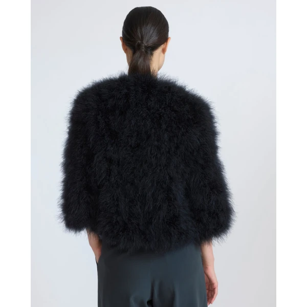 Yves Salomon Short Feather Jacket in Black | Jackets | Luxury Shoes 
