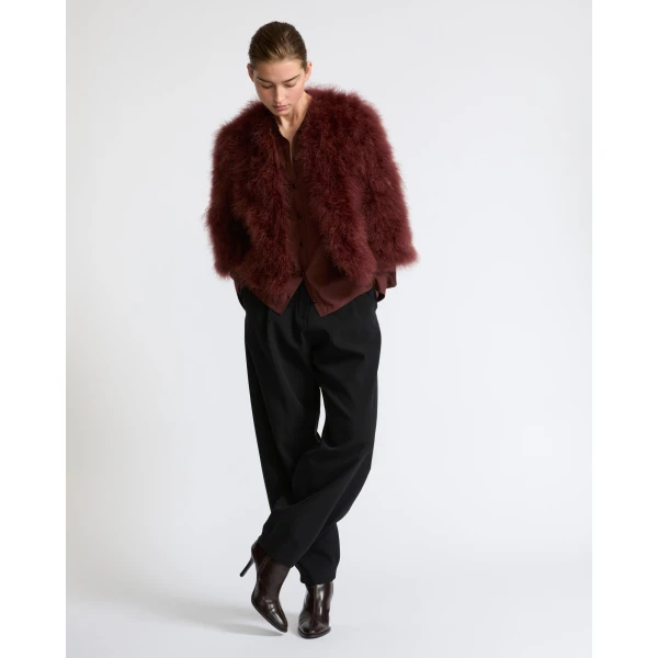 Yves Salomon Short Feather Jacket in Brown | Jackets | Luxury Shoes 