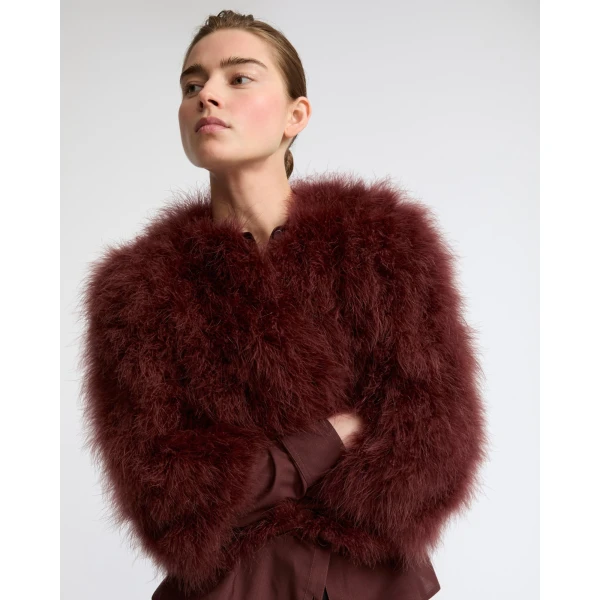 Yves Salomon Short Feather Jacket in Brown | Jackets | Luxury Shoes 