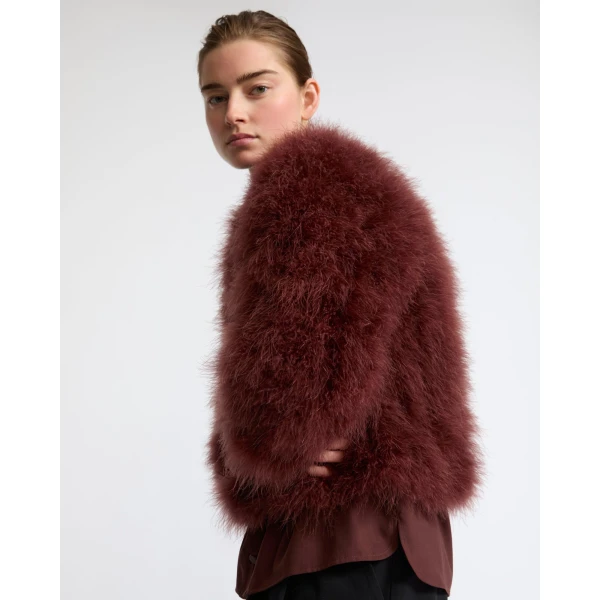 Yves Salomon Short Feather Jacket in Brown | Jackets | Luxury Shoes 