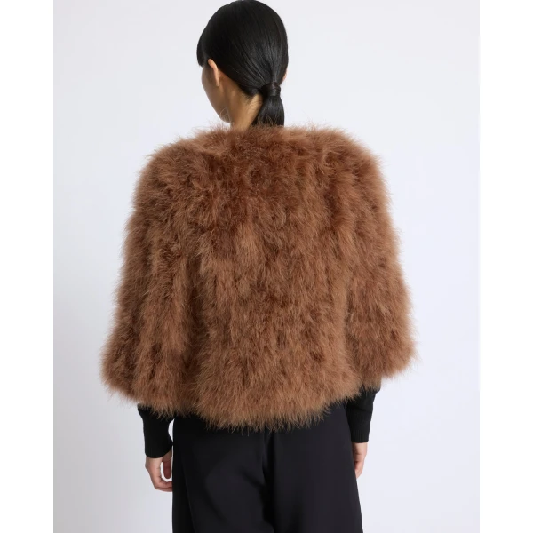 Yves Salomon Short Feather Jacket in Camel | Jackets | Luxury Shoes 