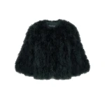 Yves Salomon Short Feather Jacket in Dark Teal | Women | Luxury Shoes 