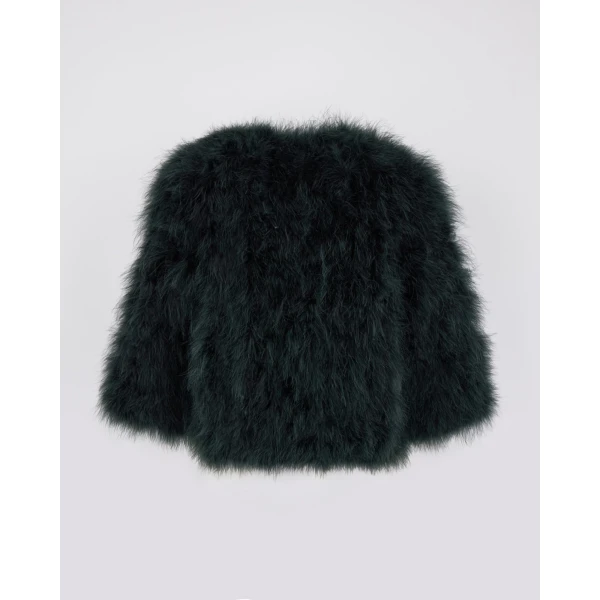 Yves Salomon Short Feather Jacket in Dark Teal | Jackets | Luxury Shoes 