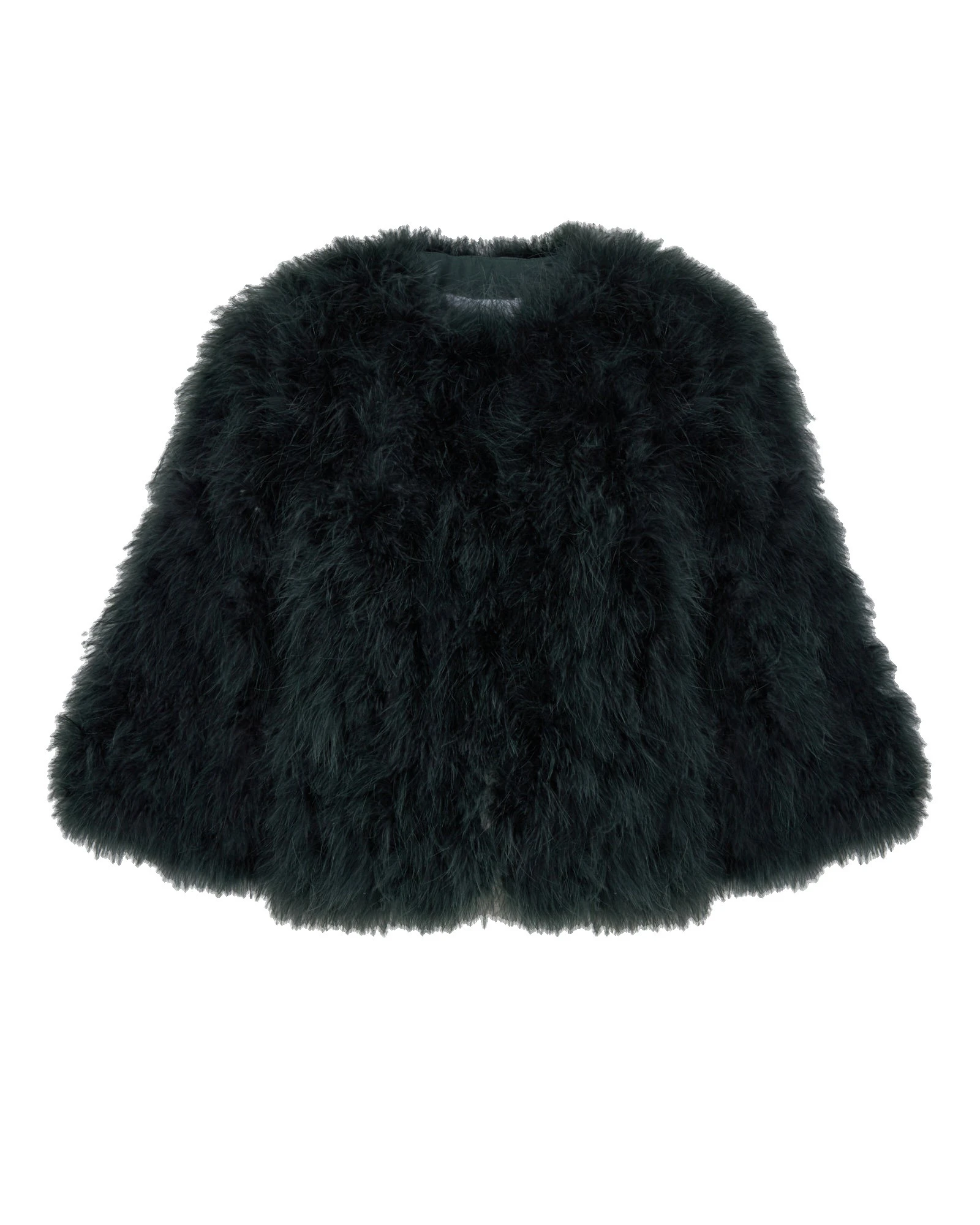 Yves Salomon Short Feather Jacket in Dark Teal Yves Salomon Short Feather Jacket in Dark Teal | Women | Luxury Shoes