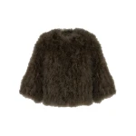Yves Salomon Short Feather Jacket in Green | Women | Luxury Shoes 