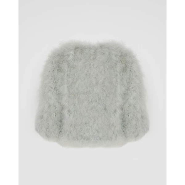 Yves Salomon Short Feather Jacket in Grey | Jackets | Luxury Shoes 