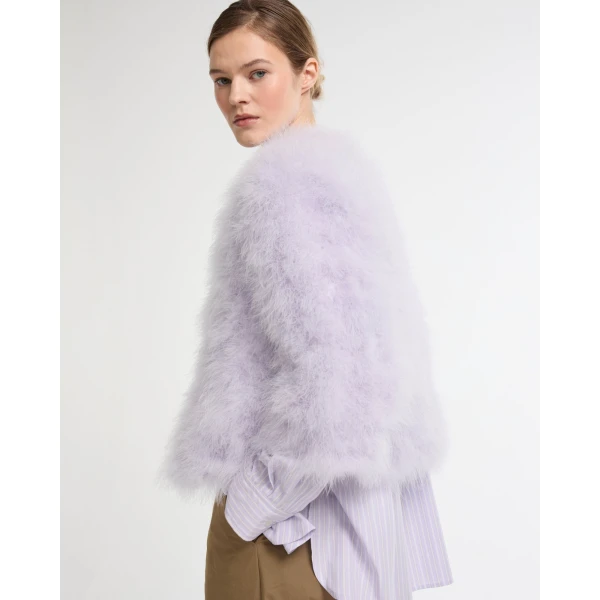 Yves Salomon Short Feather Jacket in Purple | Jackets | Luxury Shoes 