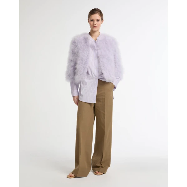 Yves Salomon Short Feather Jacket in Purple | Jackets | Luxury Shoes 