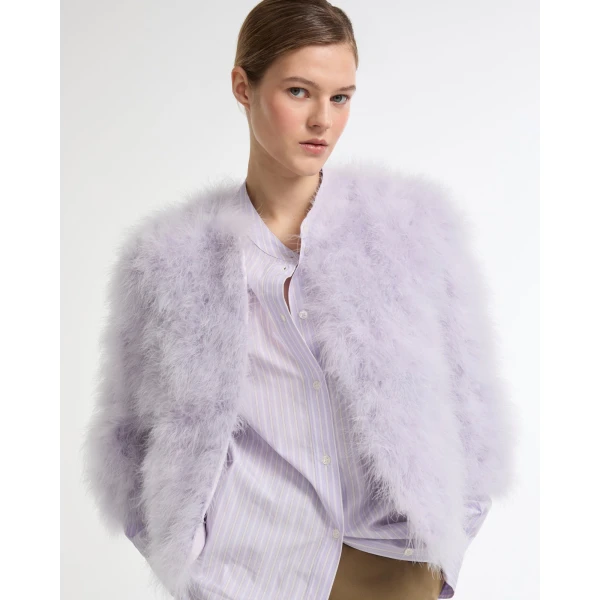 Yves Salomon Short Feather Jacket in Purple | Jackets | Luxury Shoes 