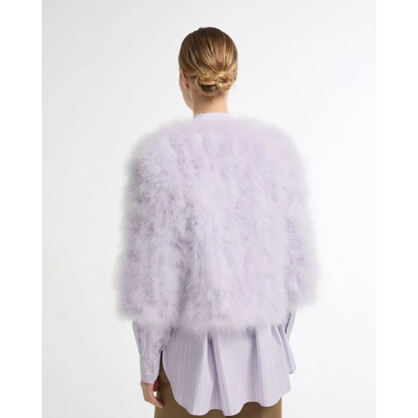 Yves Salomon Short Feather Jacket in Purple | Jackets | Luxury Shoes 
