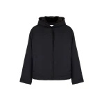 Yves Salomon Short Hooded Down Jacket with Mink Fur Lining in Black | Jackets | Luxury Shoes 