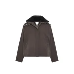 Yves Salomon Short Hooded Waterproof Parka with Lambskin Shearling in Dark Brown | Jackets | Luxury Shoes 