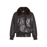 Yves Salomon Short Lambskin Leather Jacket with Detachable Mink Fur Collar in Brown | Leather Jackets | Luxury Shoes 