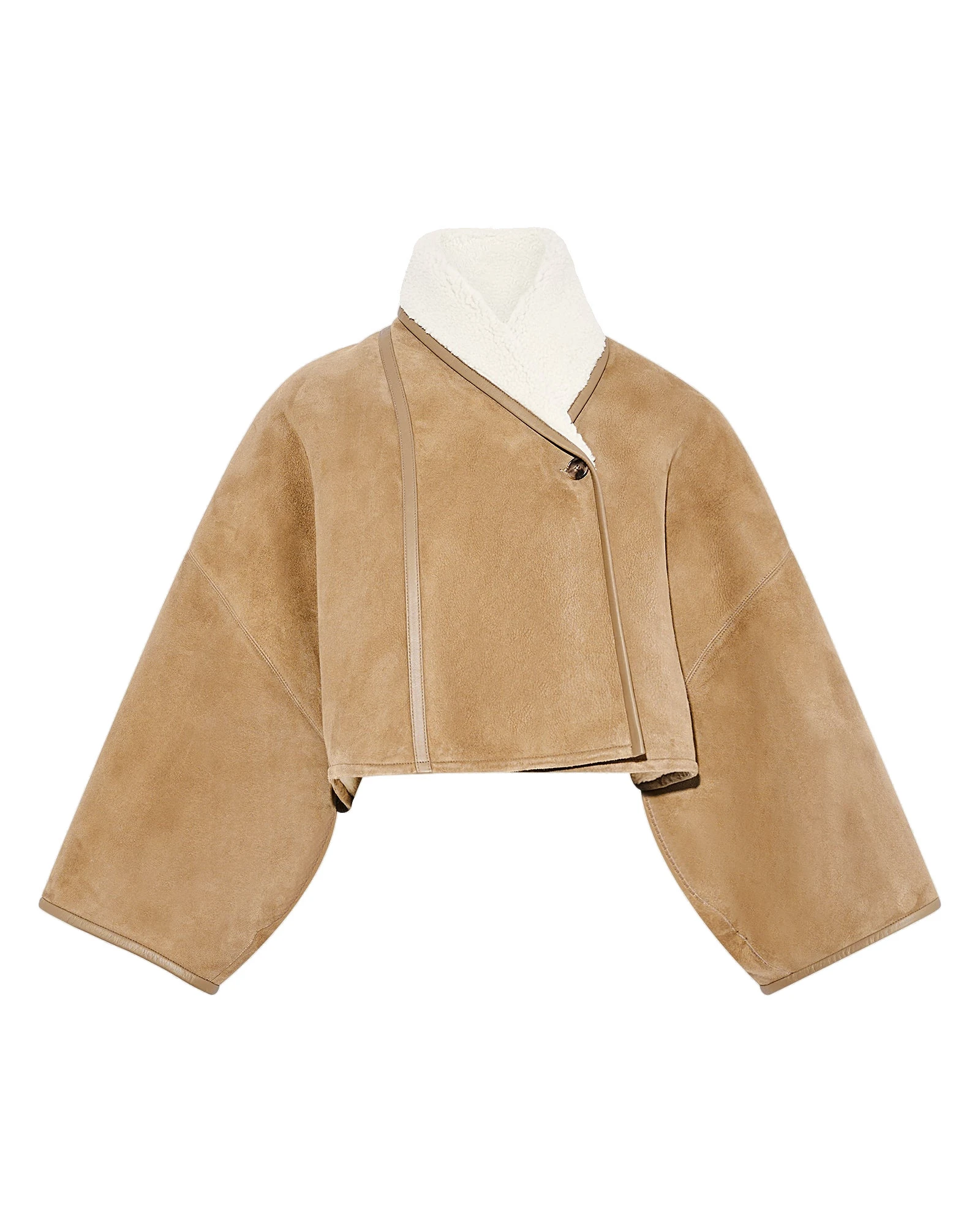Yves Salomon Short Lambskin Shearling Cape in Camel Yves Salomon Short Lambskin Shearling Cape in Camel | Shearling Coat | Luxury Shoes