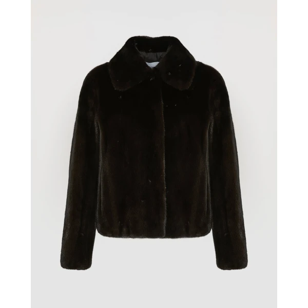 Yves Salomon Short Long-Haired Mink Fur Jacket in Black | Mink Jacket | Luxury Shoes 