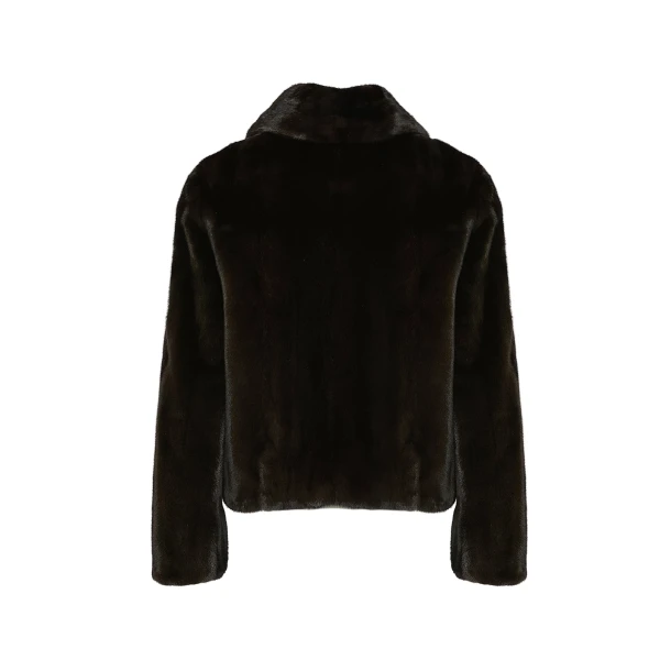 Yves Salomon Short Long-Haired Mink Fur Jacket in Black | Women | Luxury Shoes 
