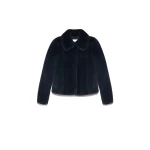 Yves Salomon Short Long-Haired Mink Fur Jacket in Blue | Women | Luxury Shoes 