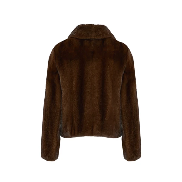 Yves Salomon Short Long-Haired Mink Fur Jacket in Brown | Women | Luxury Shoes 