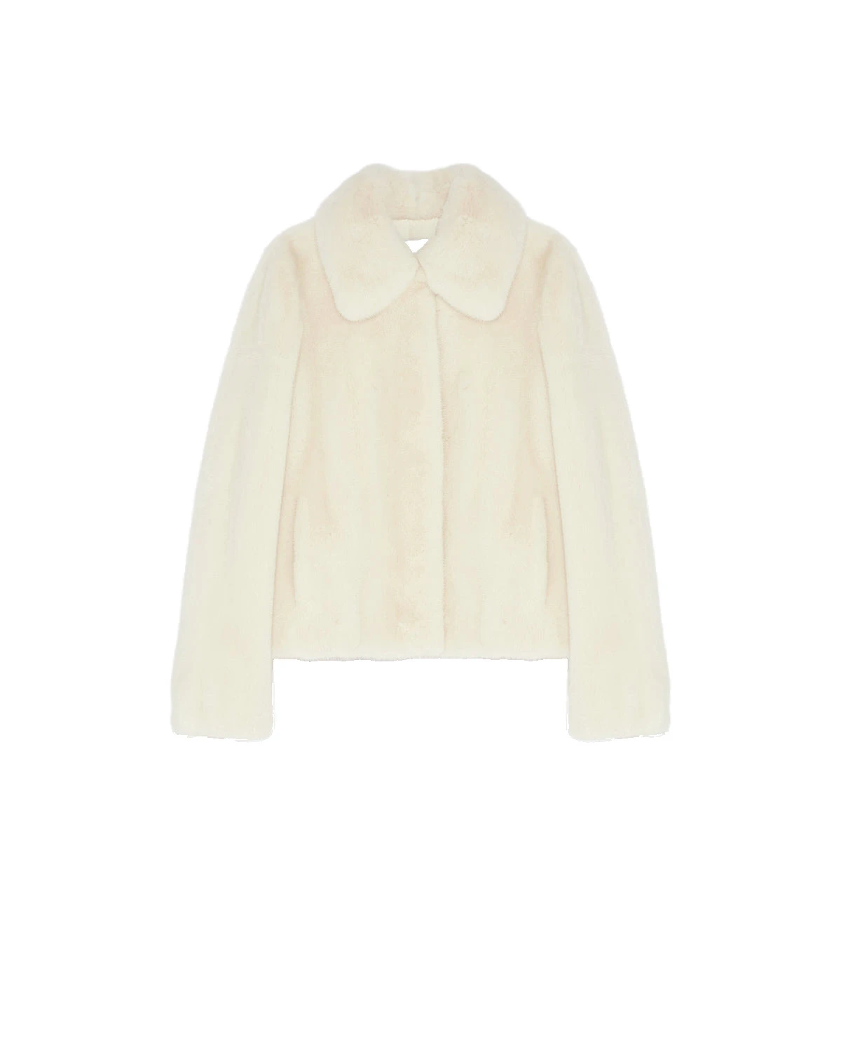 Yves Salomon Short Long-Haired Mink Fur Jacket in White Yves Salomon Short Long-Haired Mink Fur Jacket in White | Women | Luxury Shoes