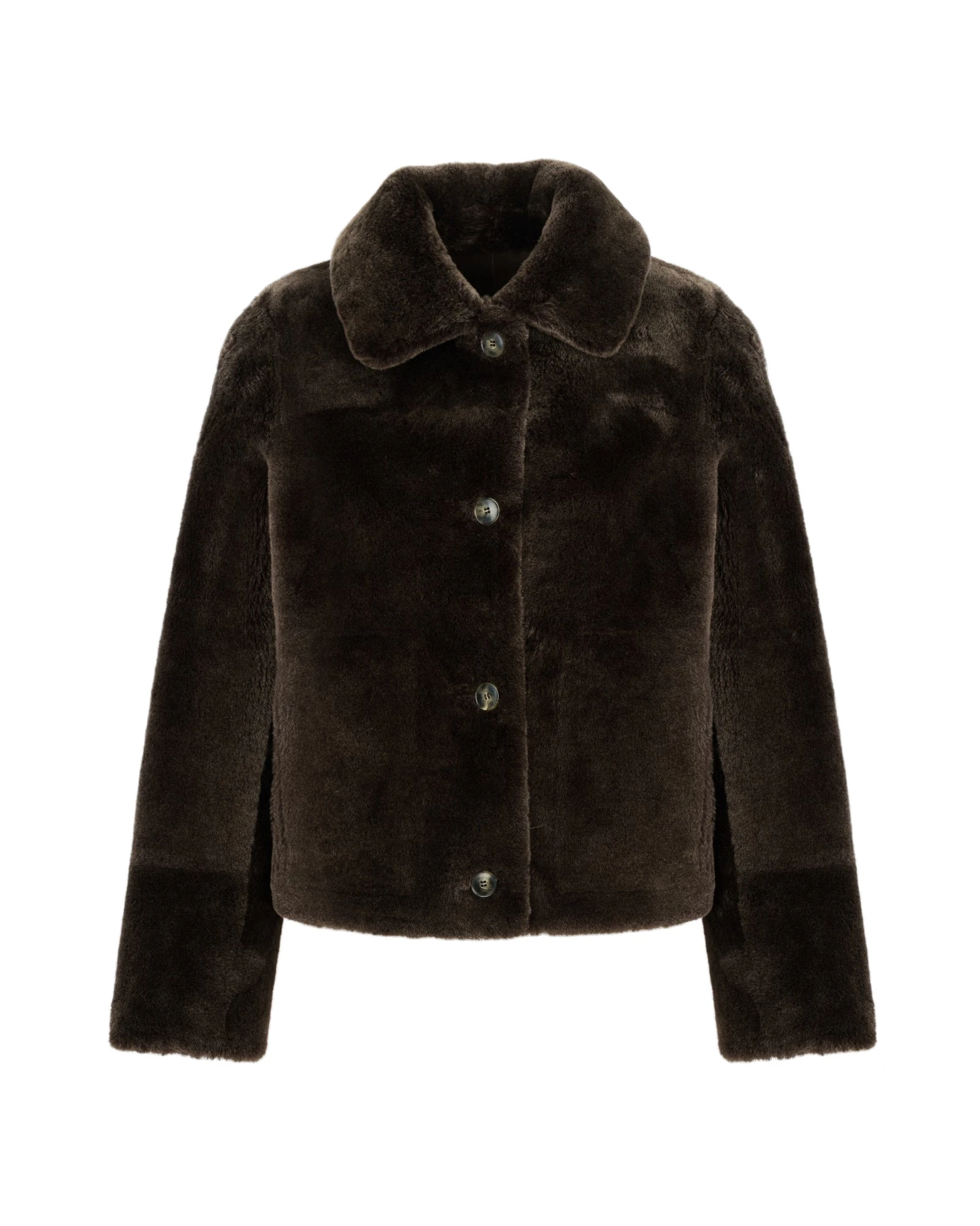 Yves Salomon Short Merino Lambskin Shearling Jacket in Brown Yves Salomon Short Merino Lambskin Shearling Jacket in Brown | Women | Luxury Shoes