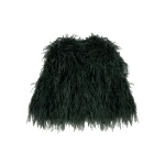 Yves Salomon Short Ostrich Feather Jacket in Dark Teal | Women | Luxury Shoes 