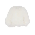 Yves Salomon Short Ostrich Feather Jacket in White | Women | Luxury Shoes 