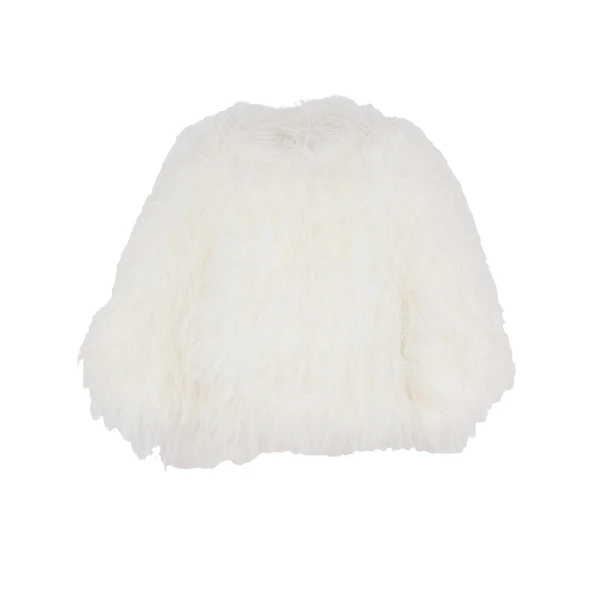 Short Ostrich Feather Jacket in White